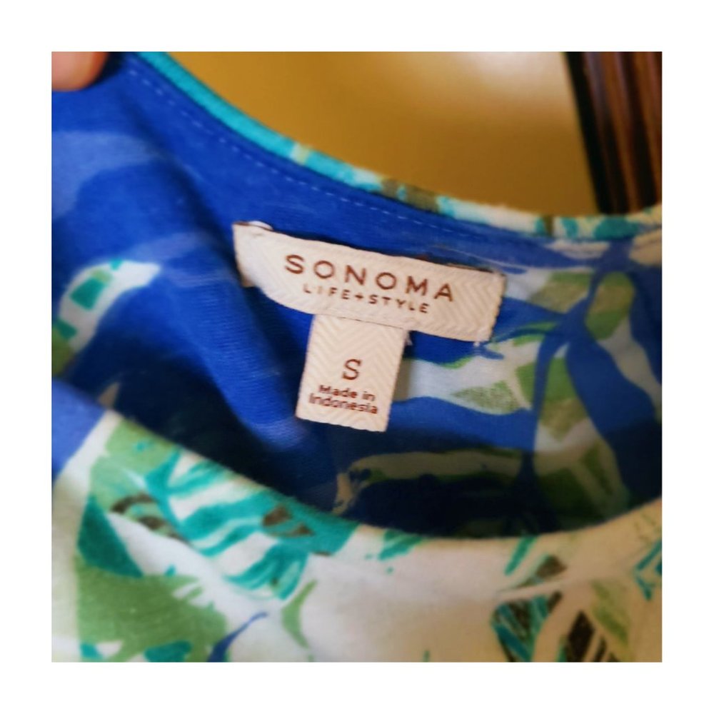 Sonoma Stretch Maxi Dress – Sleeveless Black Floral – Size M - Picture 3 of 5